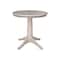 International Concepts Round 30 in Round Top Pedestal Table, 28.9 inH, Washed Gray Taupe, 30 in W, 30 in L, 29.9 in H K09-30RT-27B - alternate 1